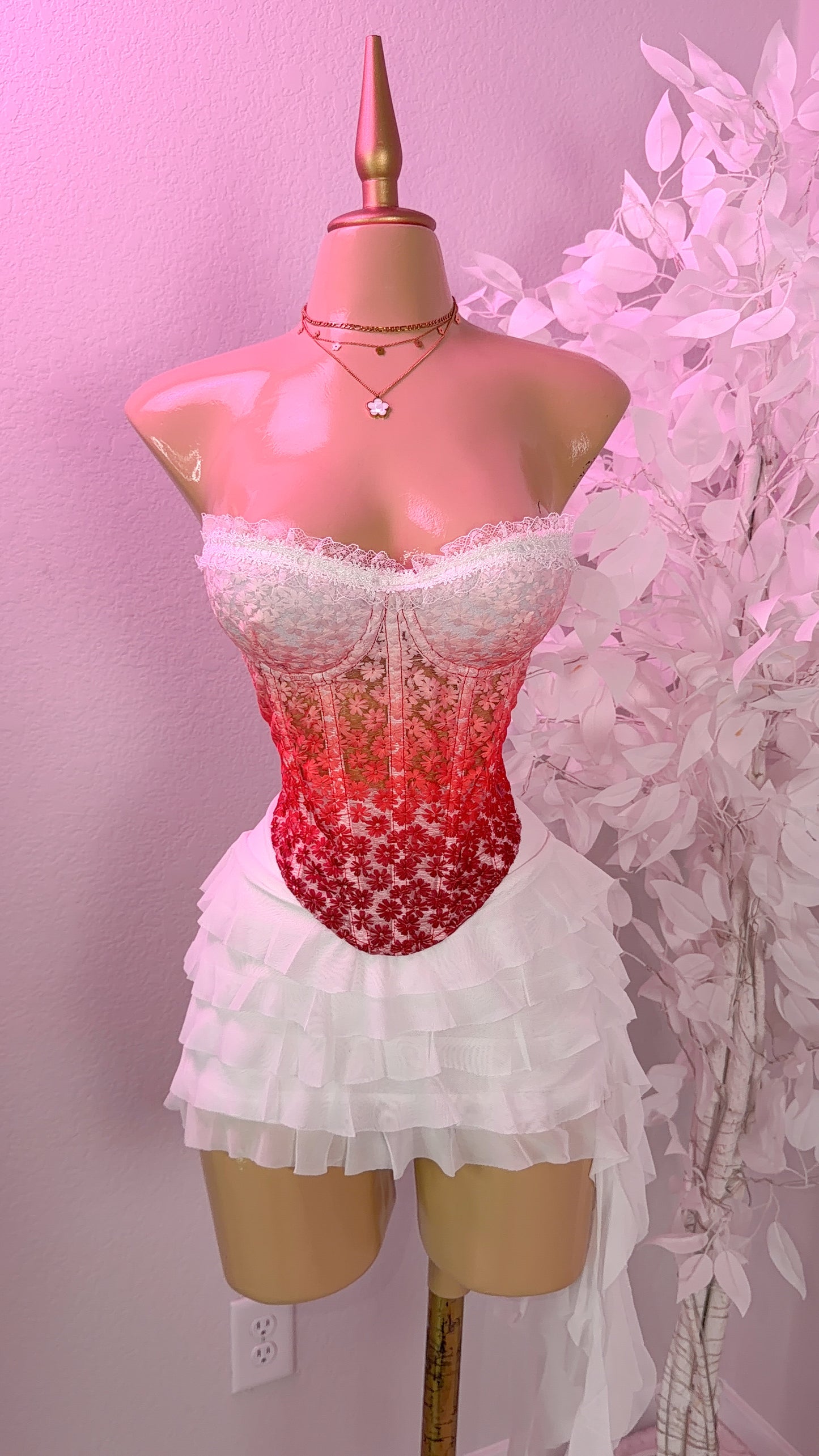 Dile Luna Corset Top - Red Ombre