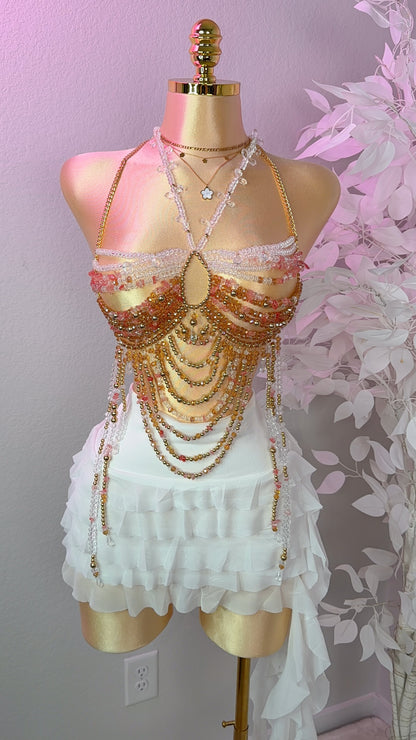 Final Feliz Beaded Top - Orange