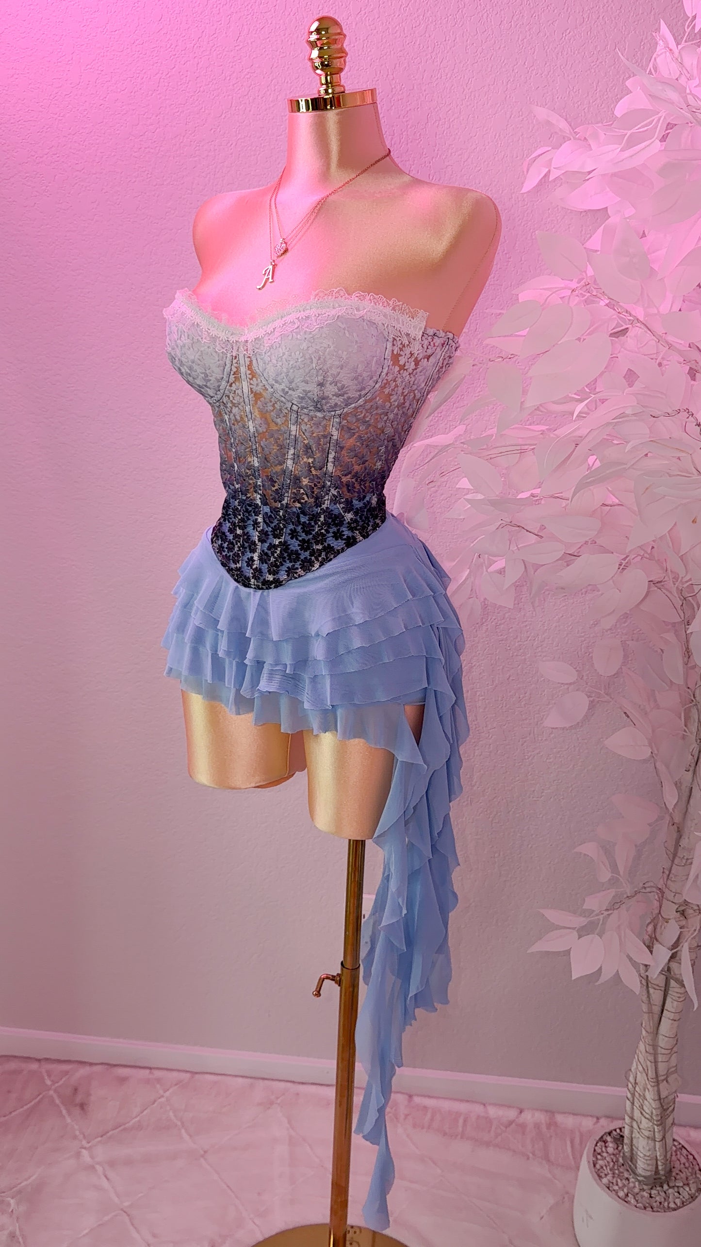 Dile Luna Corset Top - Black Ombre