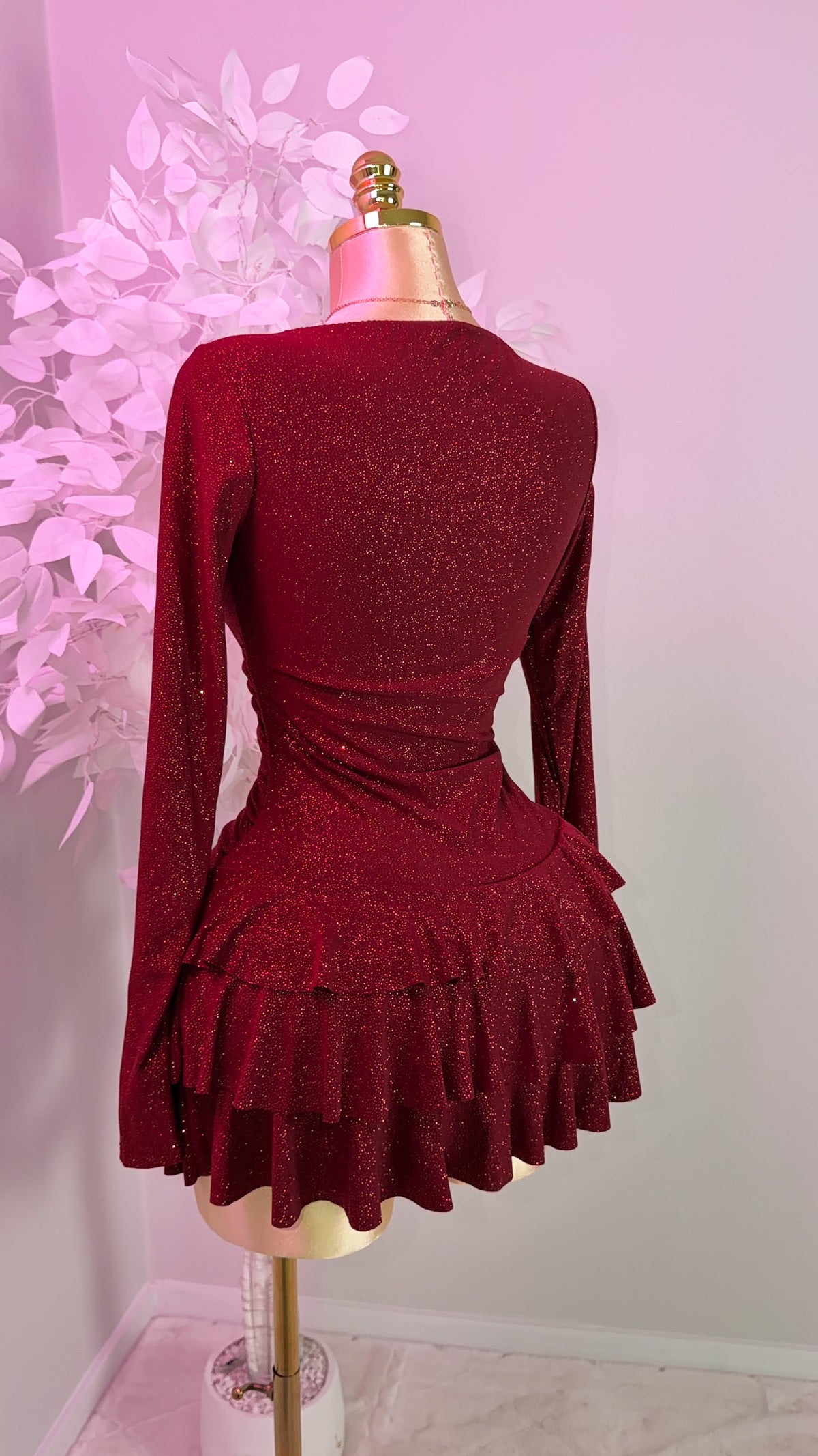 Sienna Romper Dress - Burgundy