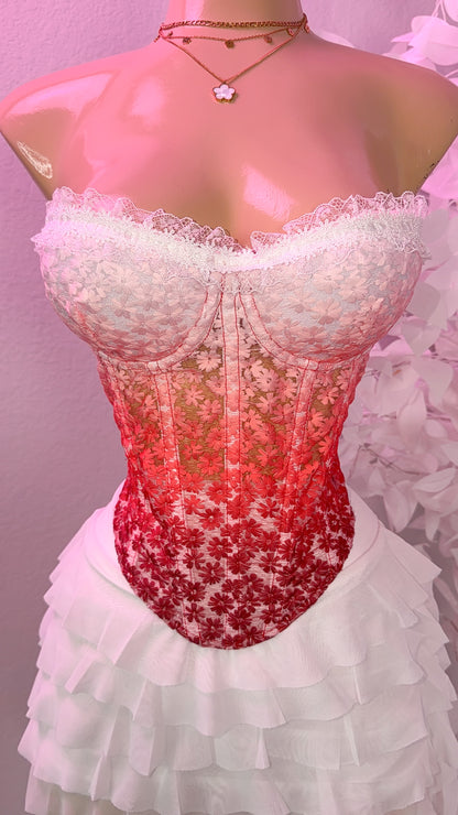 Dile Luna Corset Top - Red Ombre