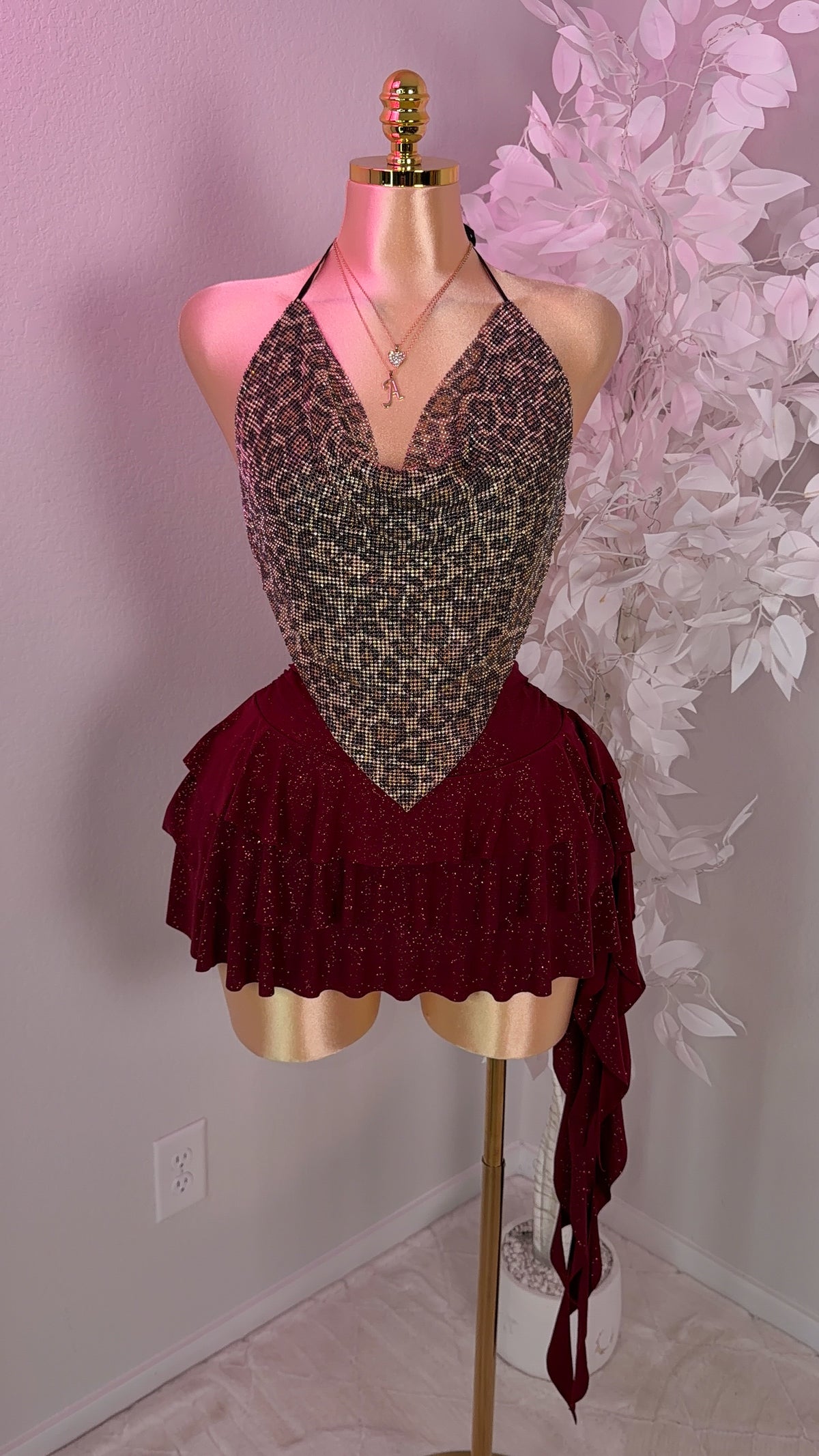 Zahara Rhinestone Top - Leopard