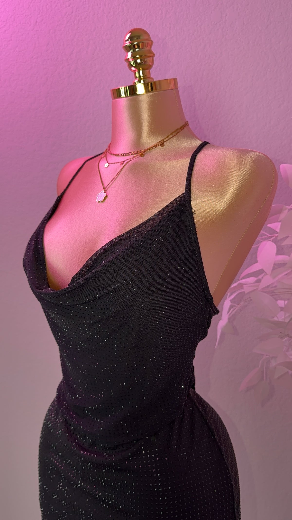 Gia Rhinestone Skirt Set - Black (Built In Shorts)