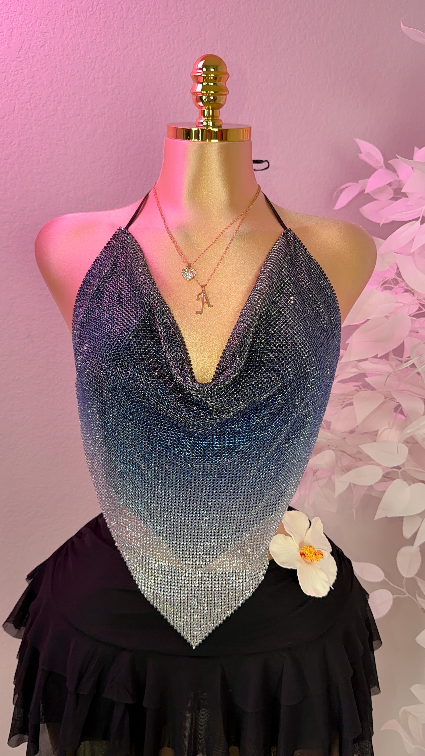 Sparklyyy Rhinestone Top - Blue