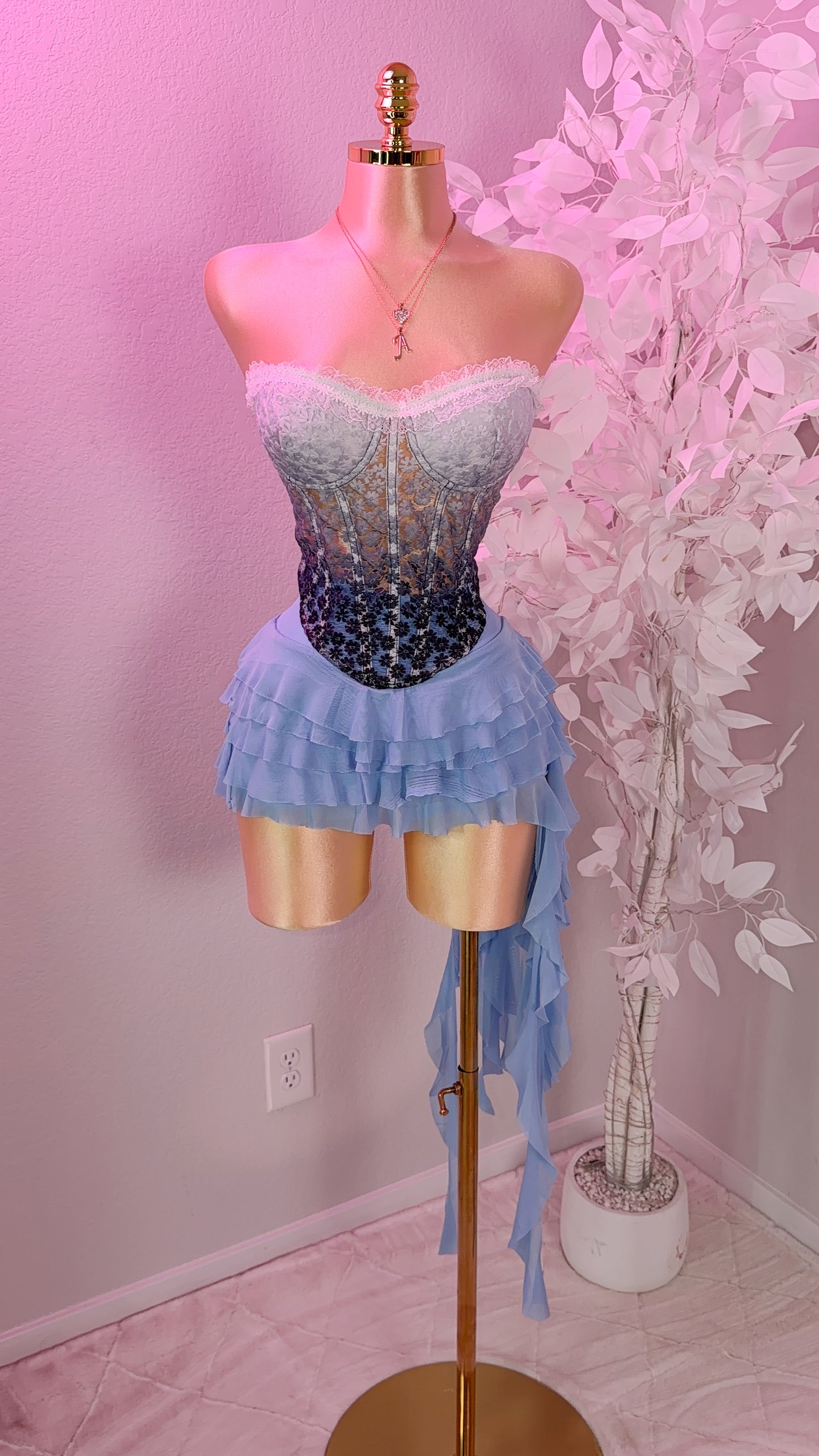 Dile Luna Corset Top - Black Ombre