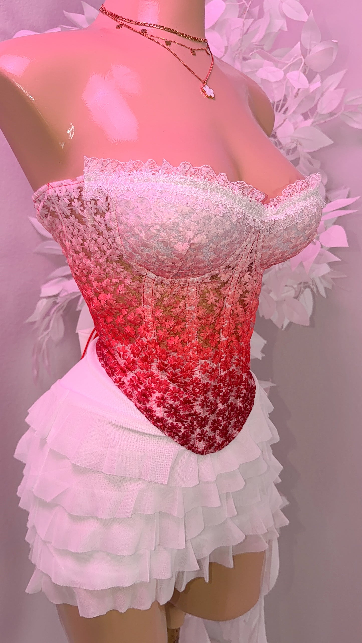 Dile Luna Corset Top - Red Ombre