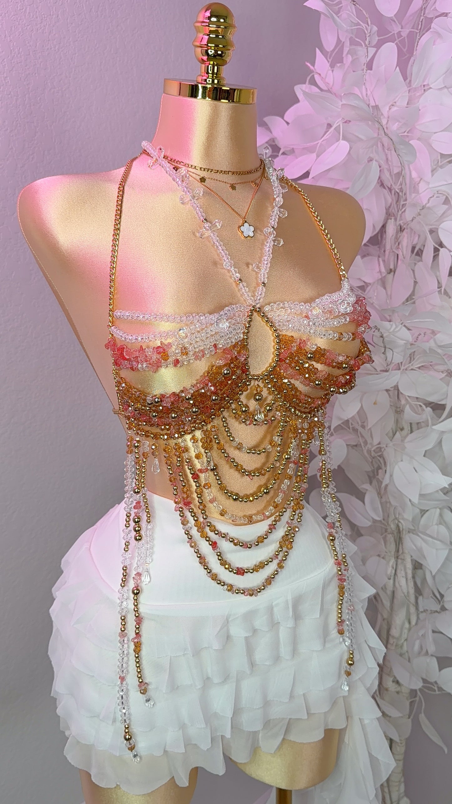 Final Feliz Beaded Top - Orange