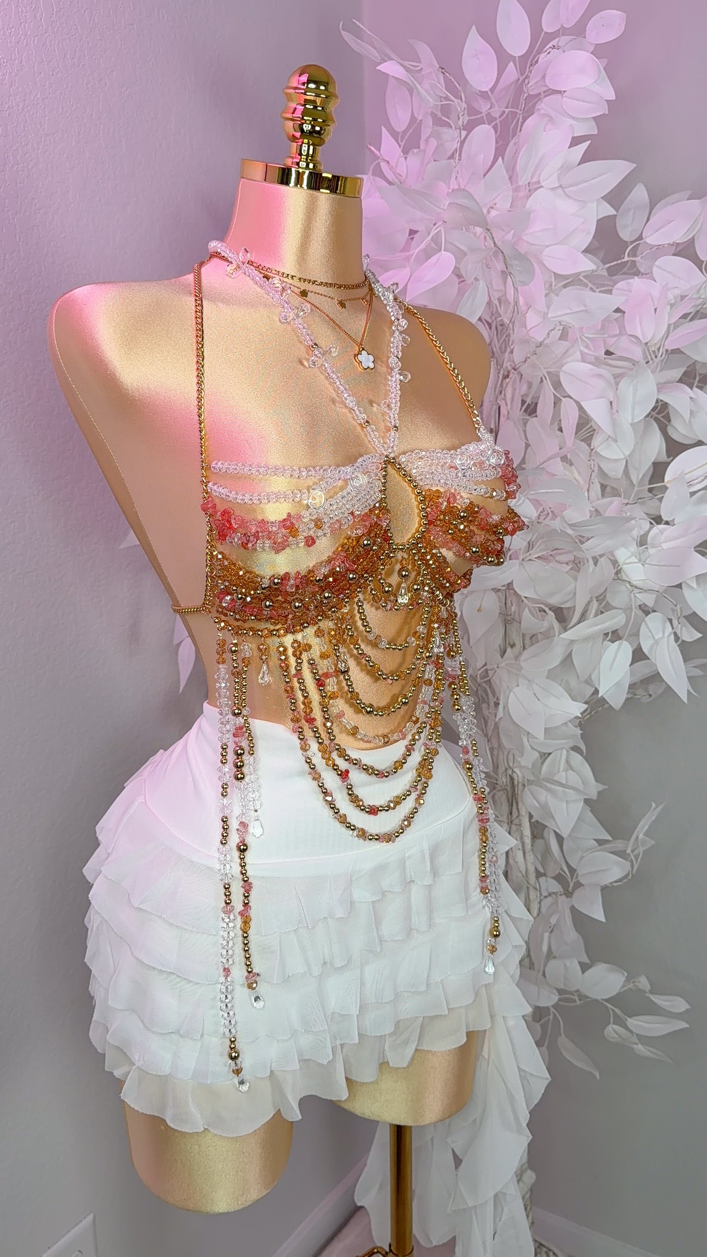 Final Feliz Beaded Top - Orange