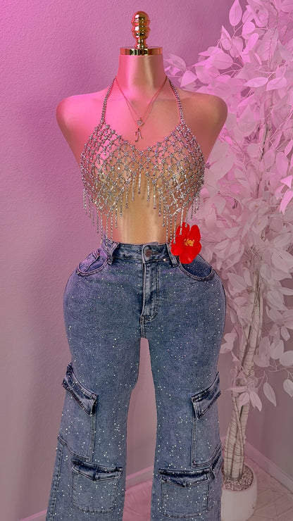 Tusa Rhinestone Top