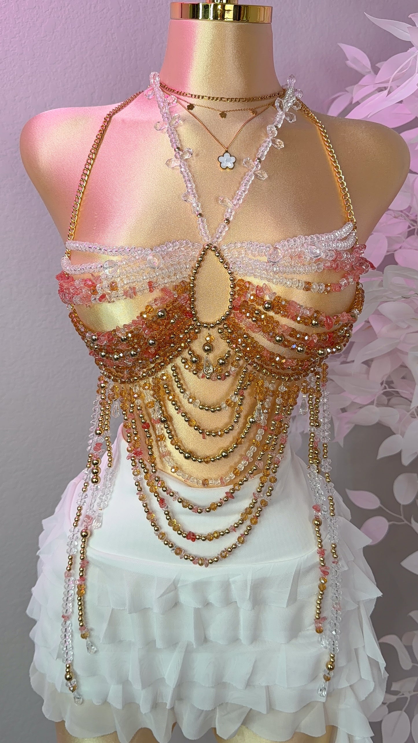 Final Feliz Beaded Top - Orange