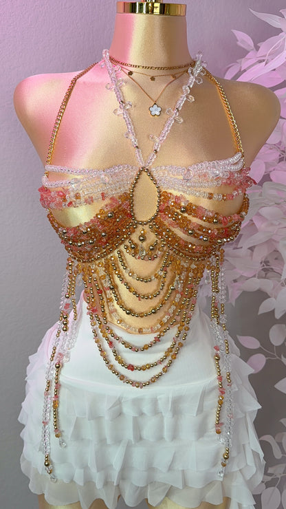 Final Feliz Beaded Top - Orange