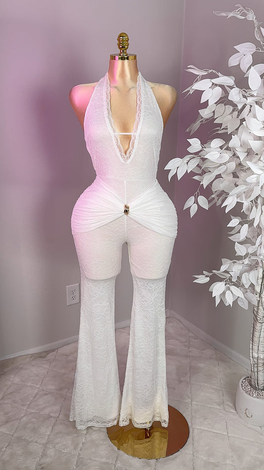 Sienna Lace Jumpsuit - White