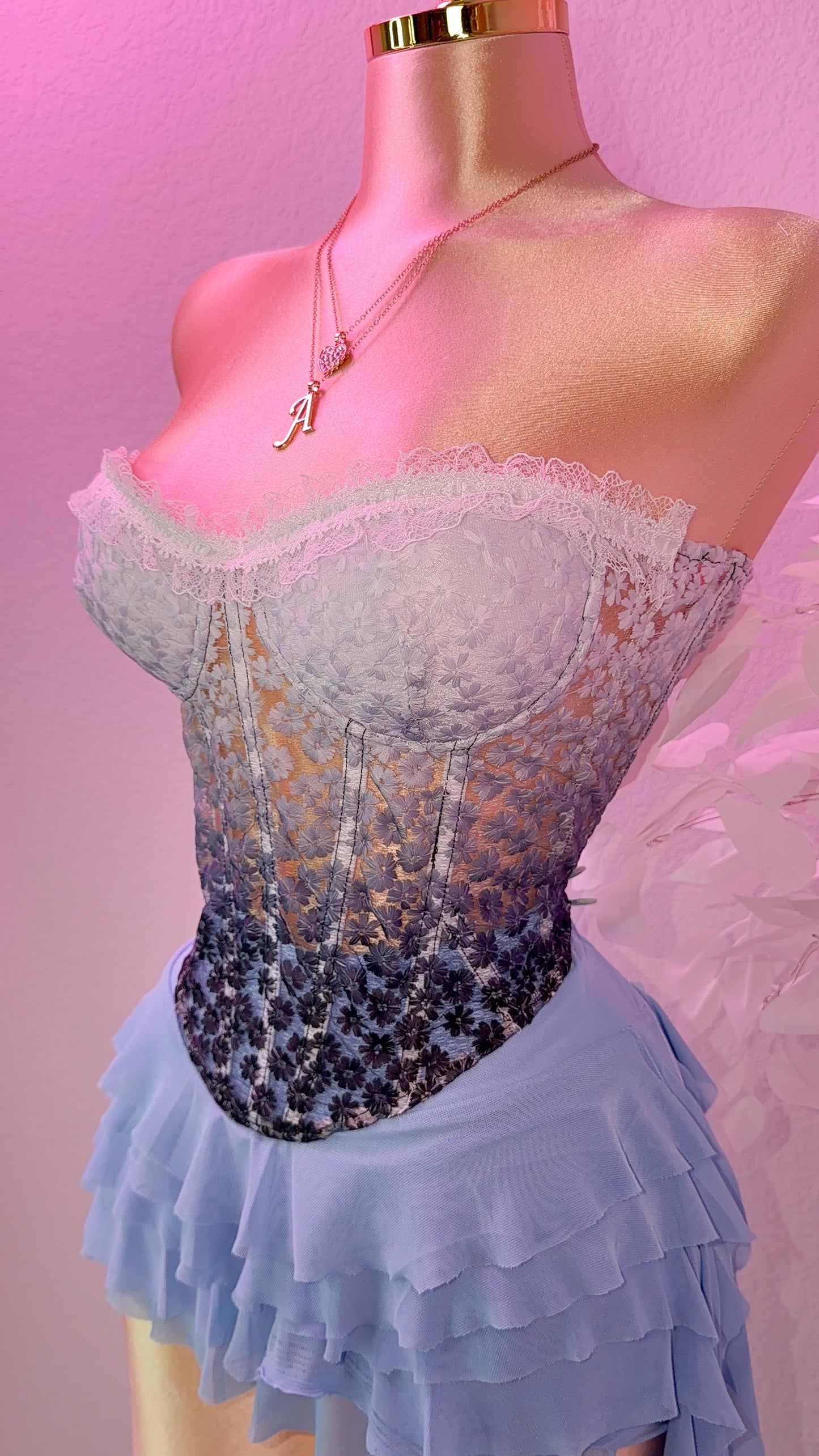 Dile Luna Corset Top - Black Ombre