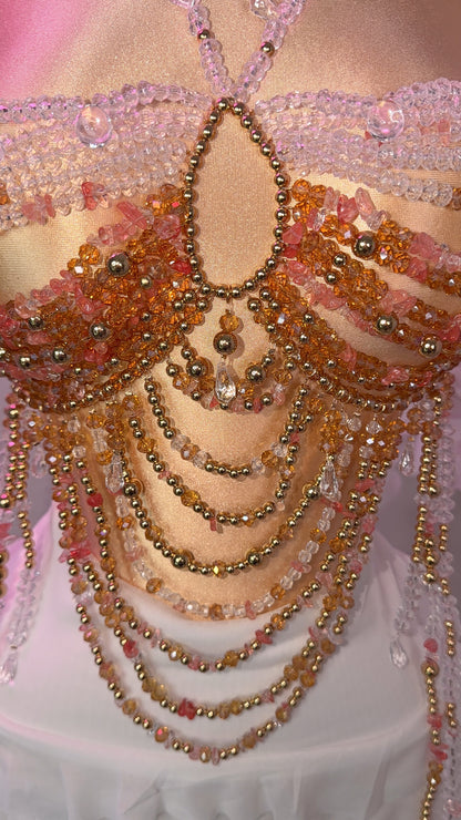 Final Feliz Beaded Top - Orange