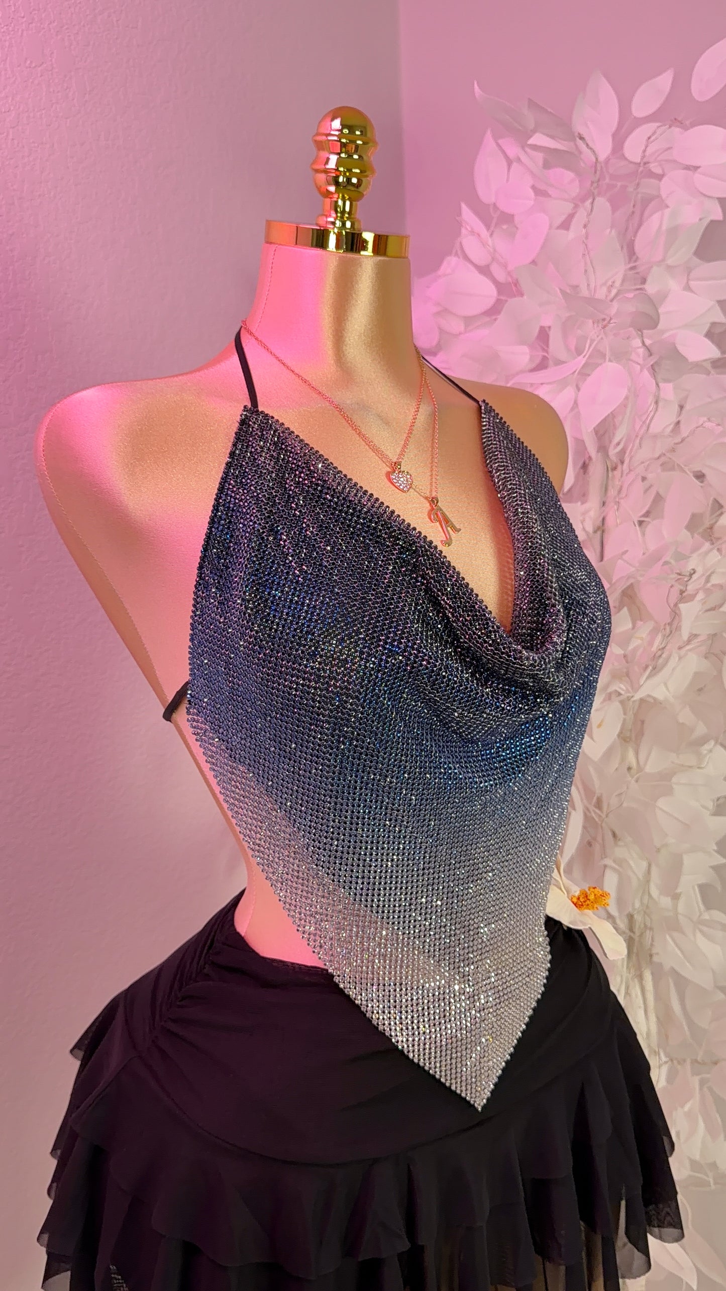 Sparklyyy Rhinestone Top - Blue