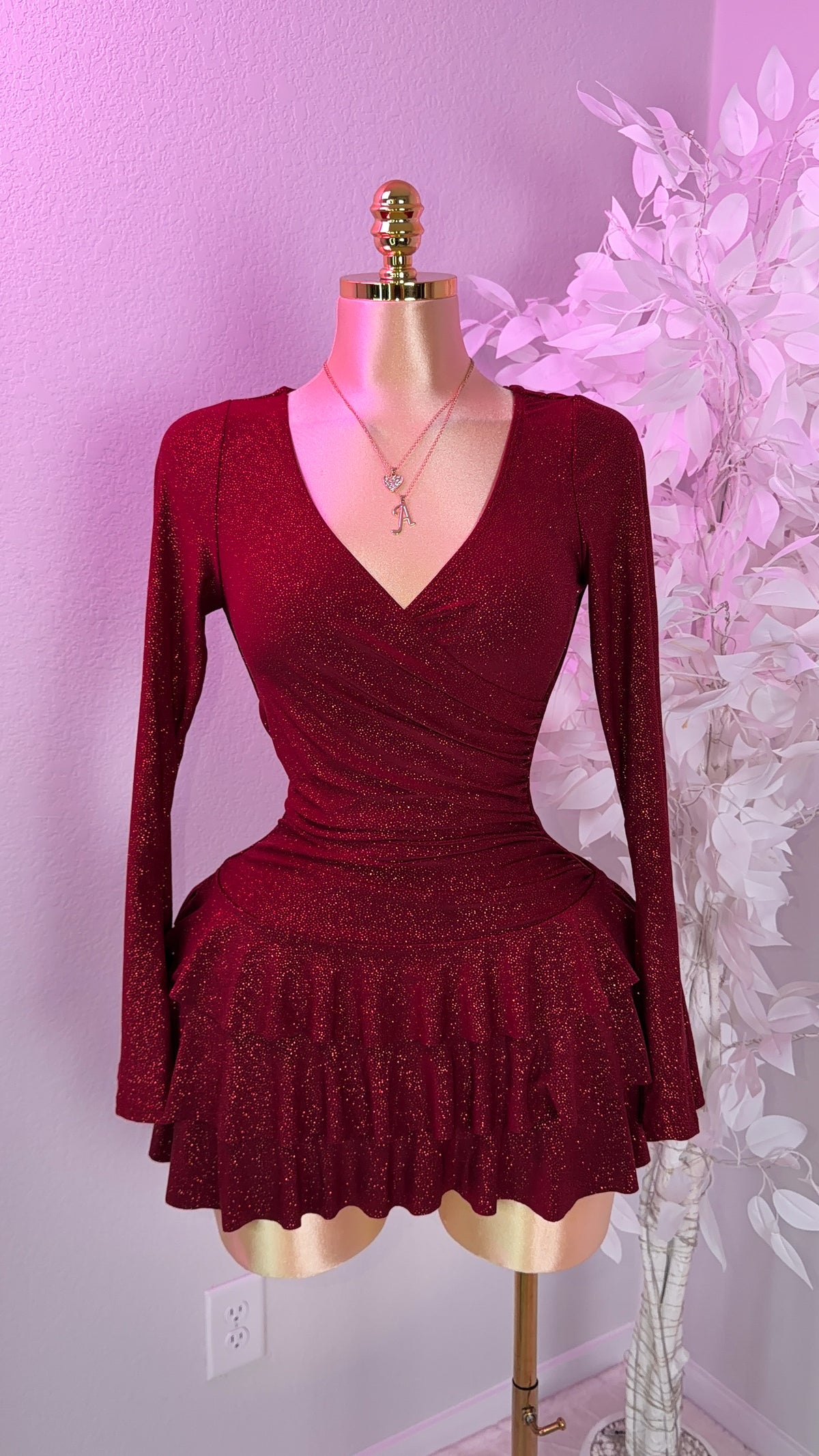 Sienna Romper Dress - Burgundy
