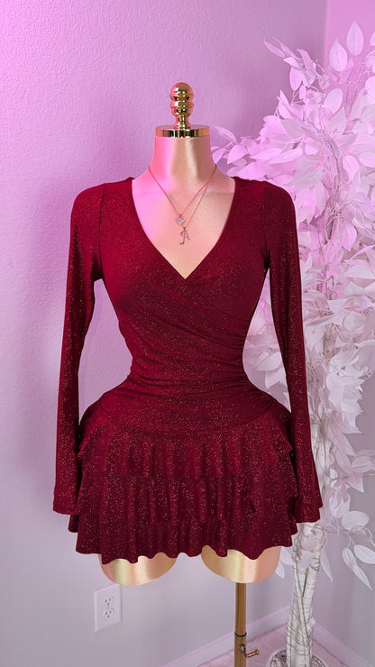 Sienna Romper Dress - Burgundy