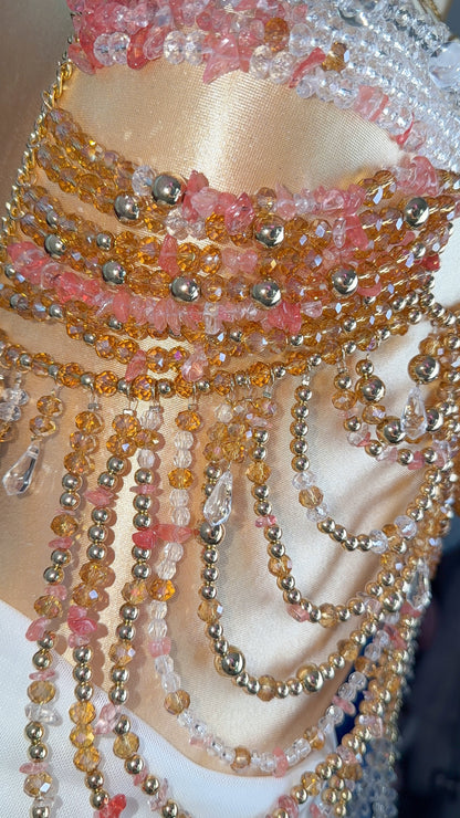Final Feliz Beaded Top - Orange