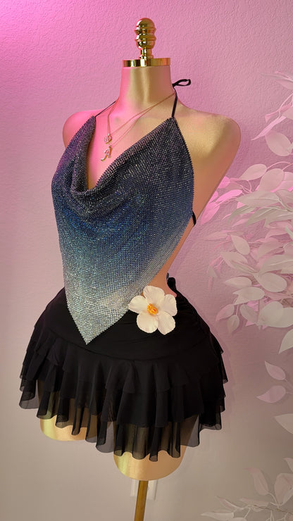 Sparklyyy Rhinestone Top - Blue