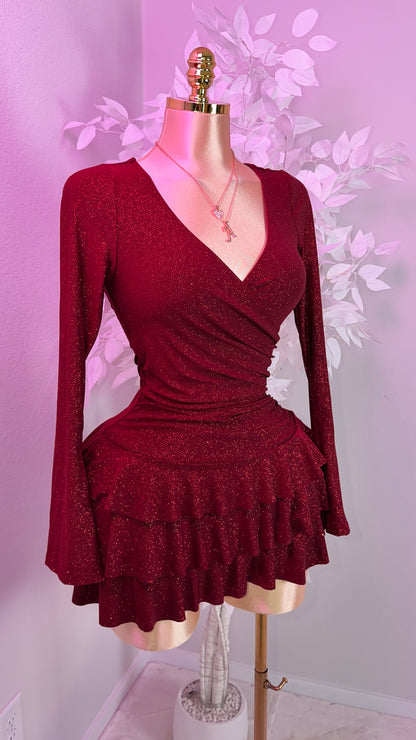 Sienna Romper Dress - Burgundy