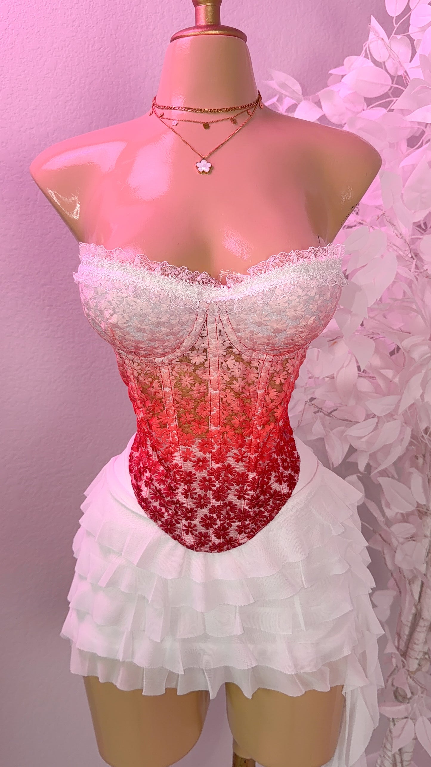 Dile Luna Corset Top - Red Ombre