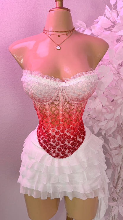 Dile Luna Corset Top - Red Ombre