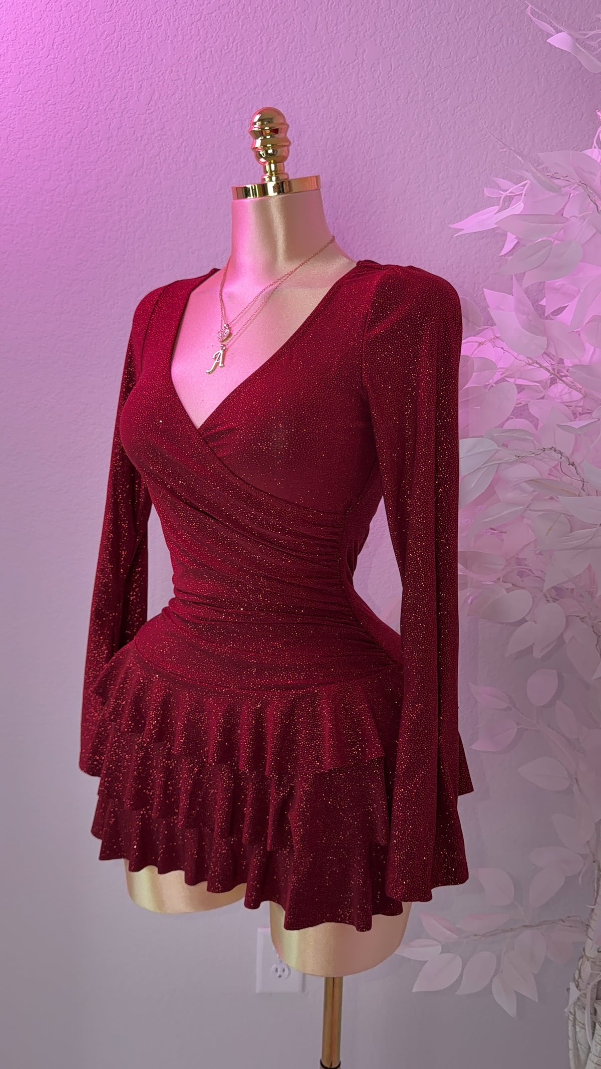 Sienna Romper Dress - Burgundy