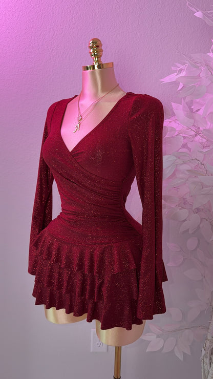 Sienna Romper Dress - Burgundy