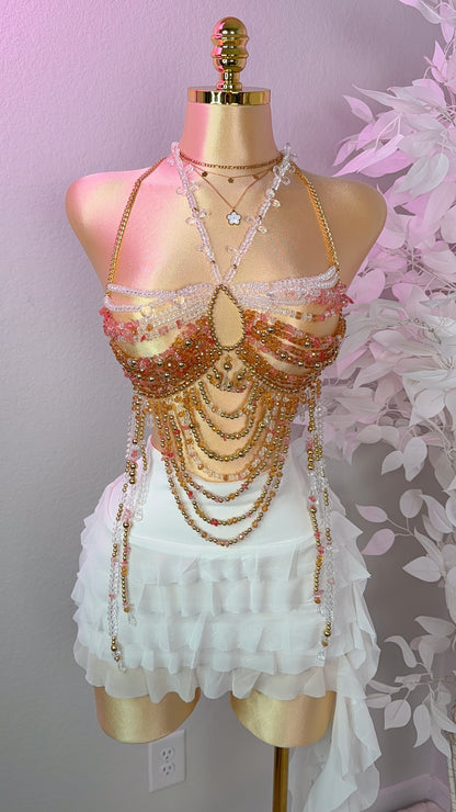 Final Feliz Beaded Top - Orange