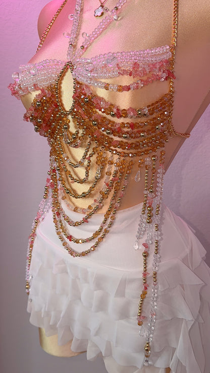 Final Feliz Beaded Top - Orange