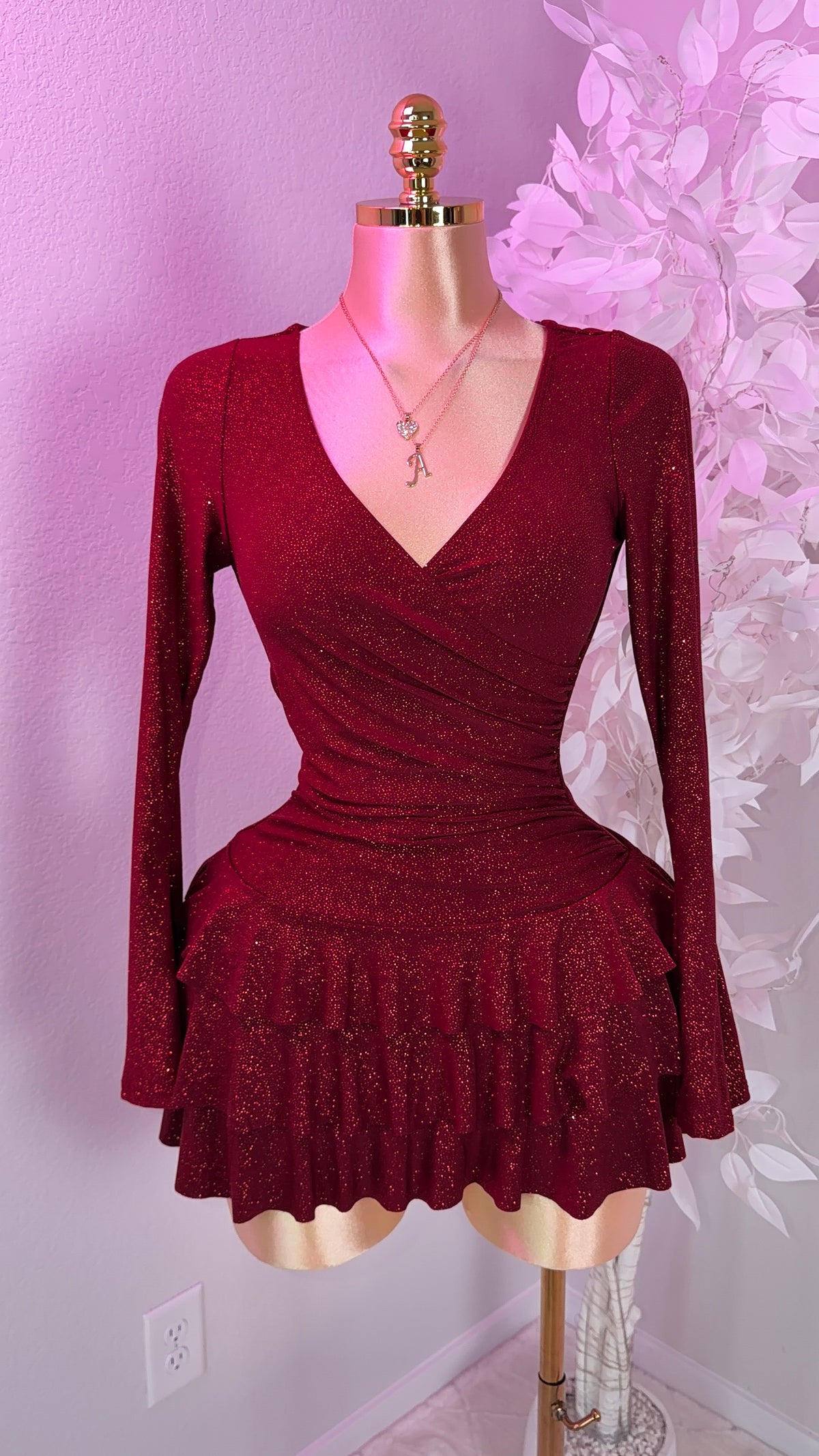 Sienna Romper Dress - Burgundy