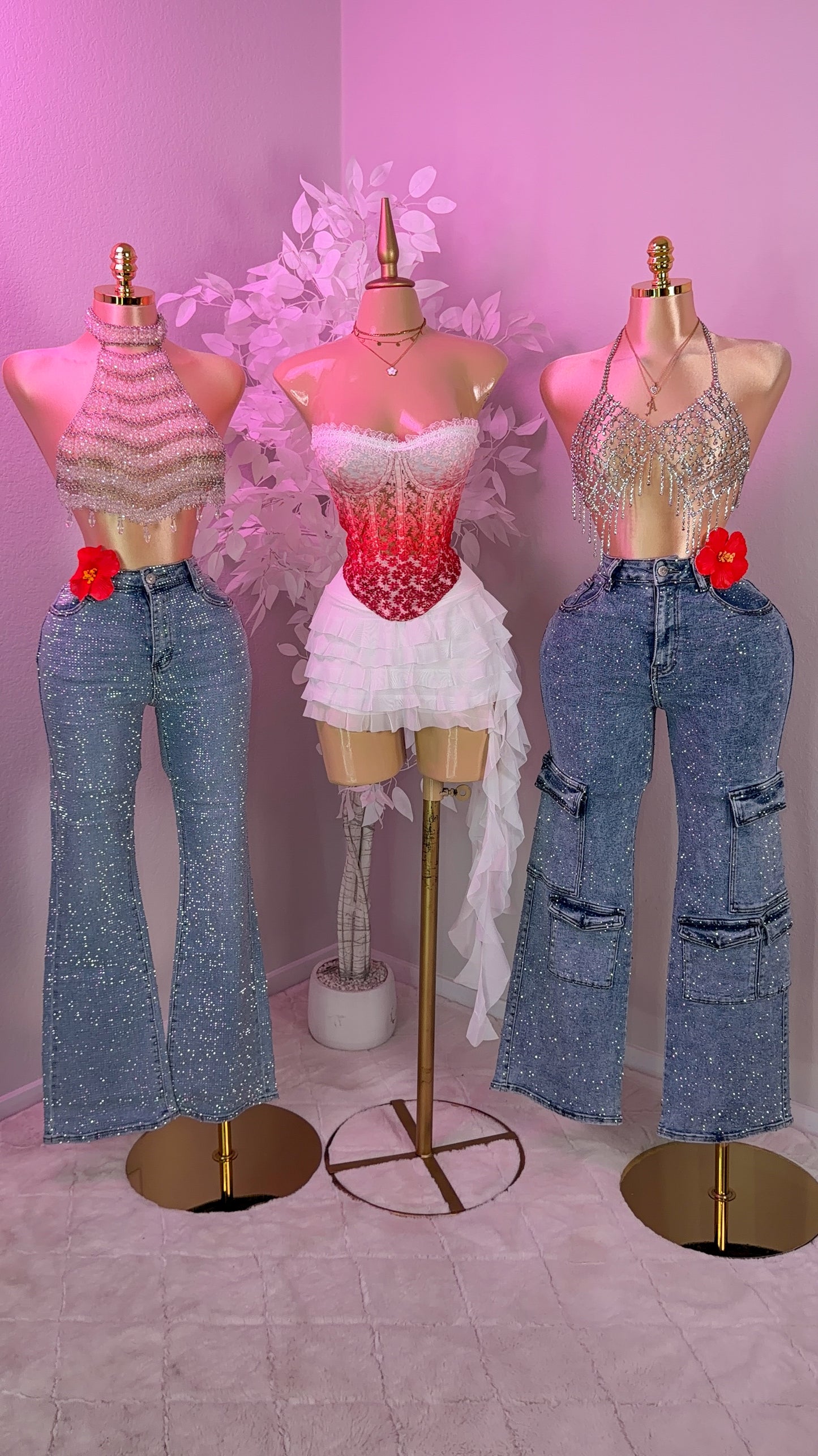 Dile Luna Corset Top - Red Ombre