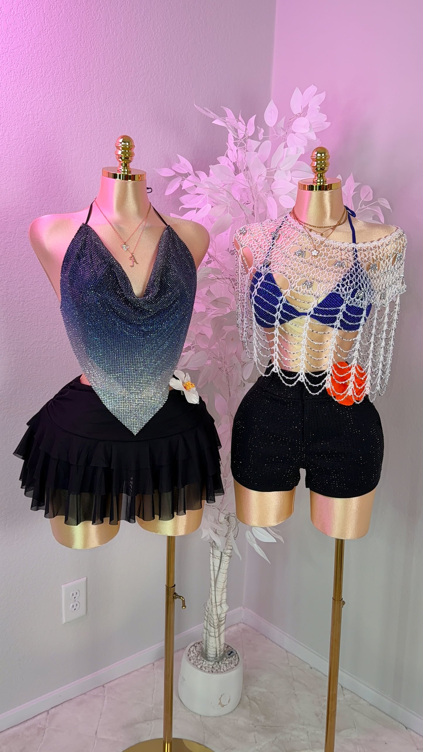 Sparklyyy Rhinestone Top - Blue