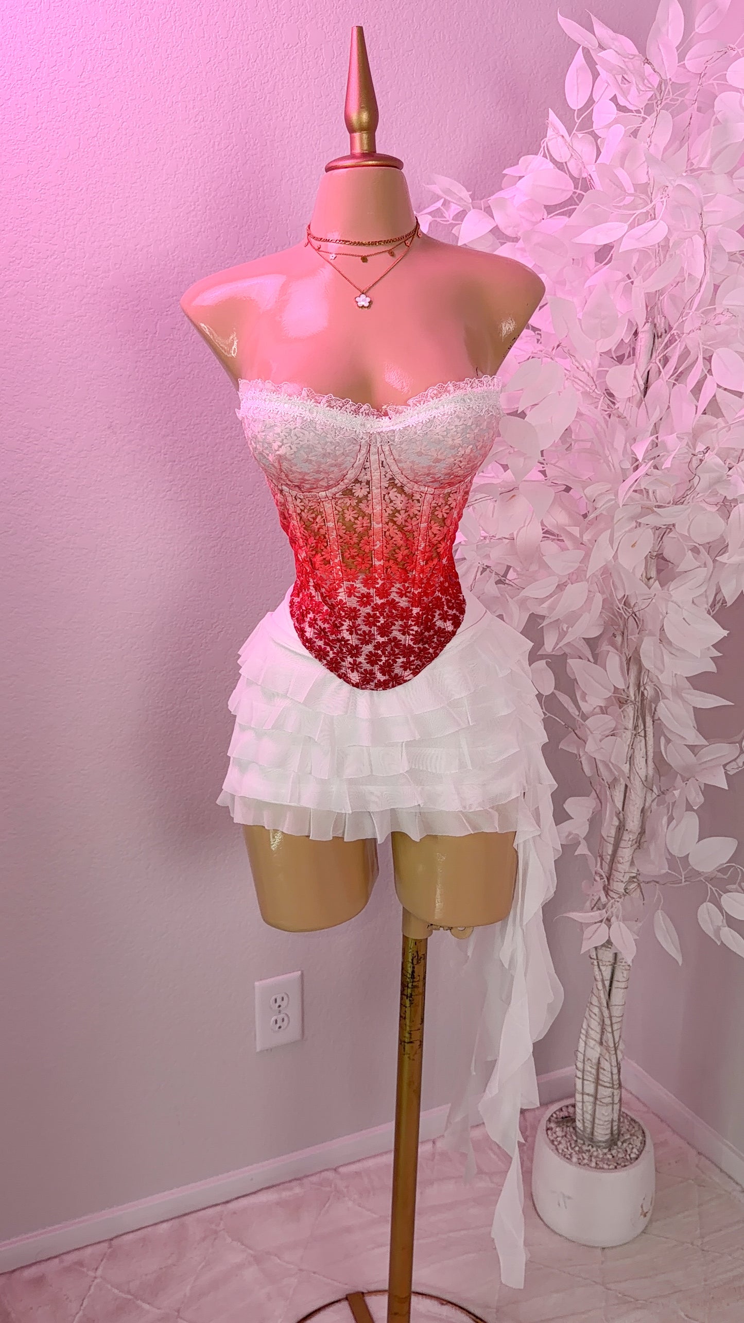 Dile Luna Corset Top - Red Ombre
