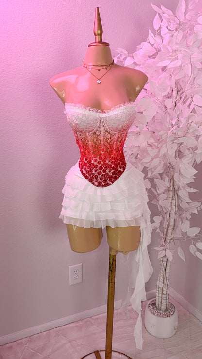 Dile Luna Corset Top - Red Ombre