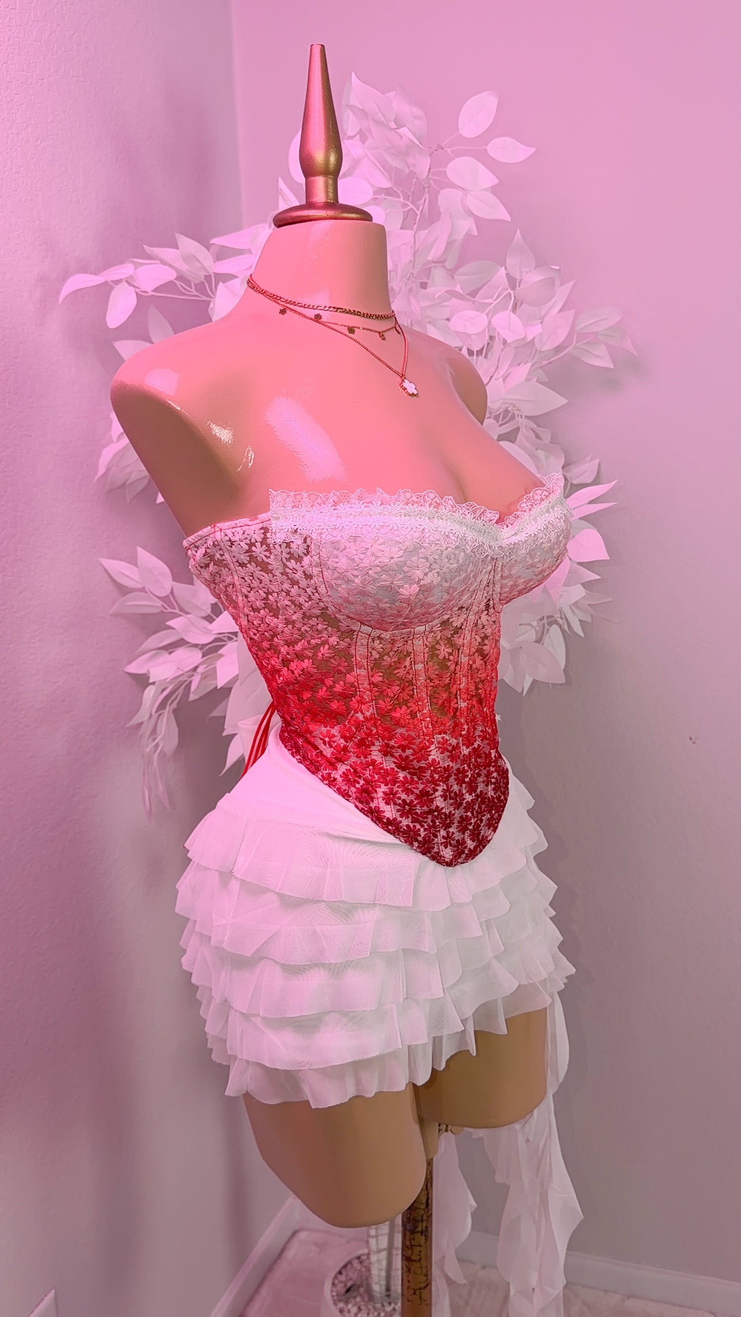 Dile Luna Corset Top - Red Ombre