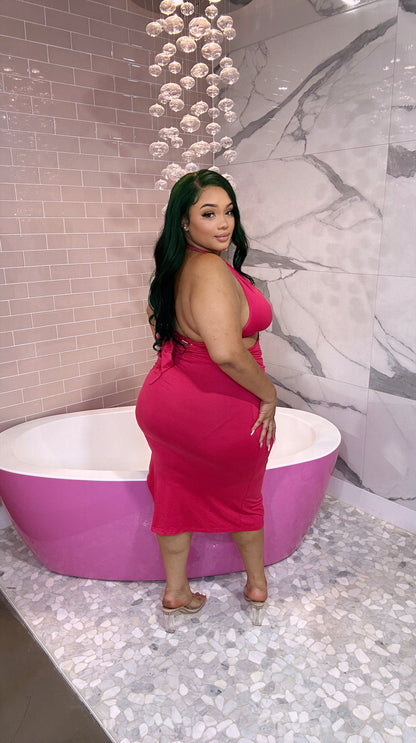 Vestido Rosa Midi Sabrina - Curvy