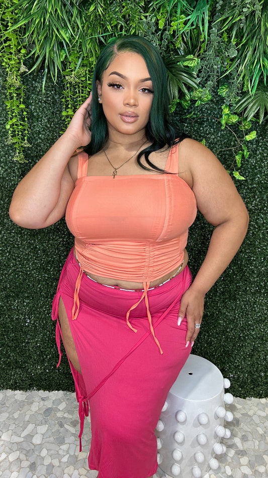 Lucinda Crop Top Orange - Plus Size