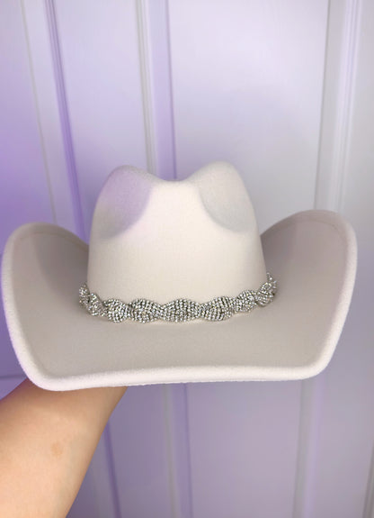 Celina Rhinestone Hat - Ivory