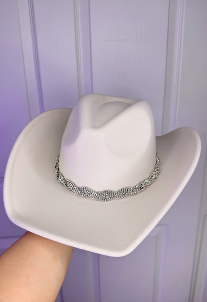 Celina Rhinestone Hat - Ivory