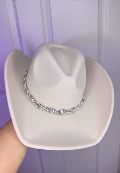 Celina Rhinestone Hat - Ivory