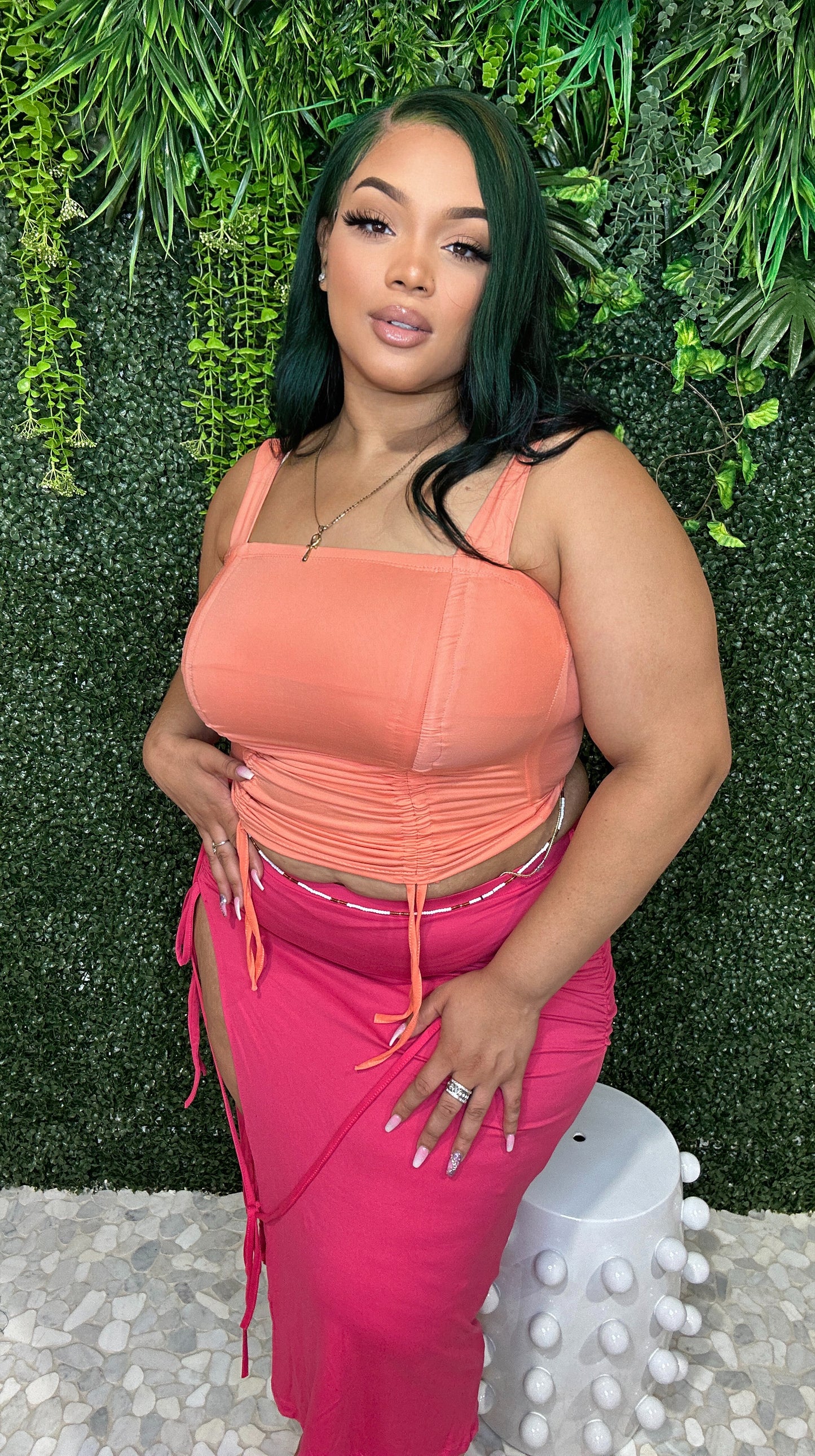 Lucinda Crop Top Orange - Plus Size