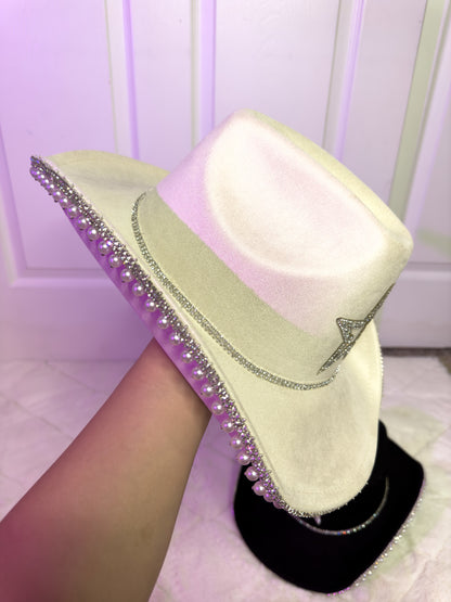 Maite Rhinestone / Pearl Hat- Ivory