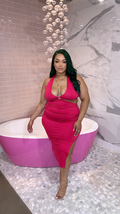 Vestido Rosa Midi Sabrina - Curvy