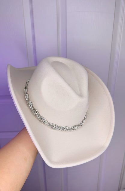 Celina Rhinestone Hat - Ivory