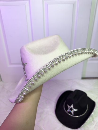 Maite Rhinestone / Pearl Hat- Ivory