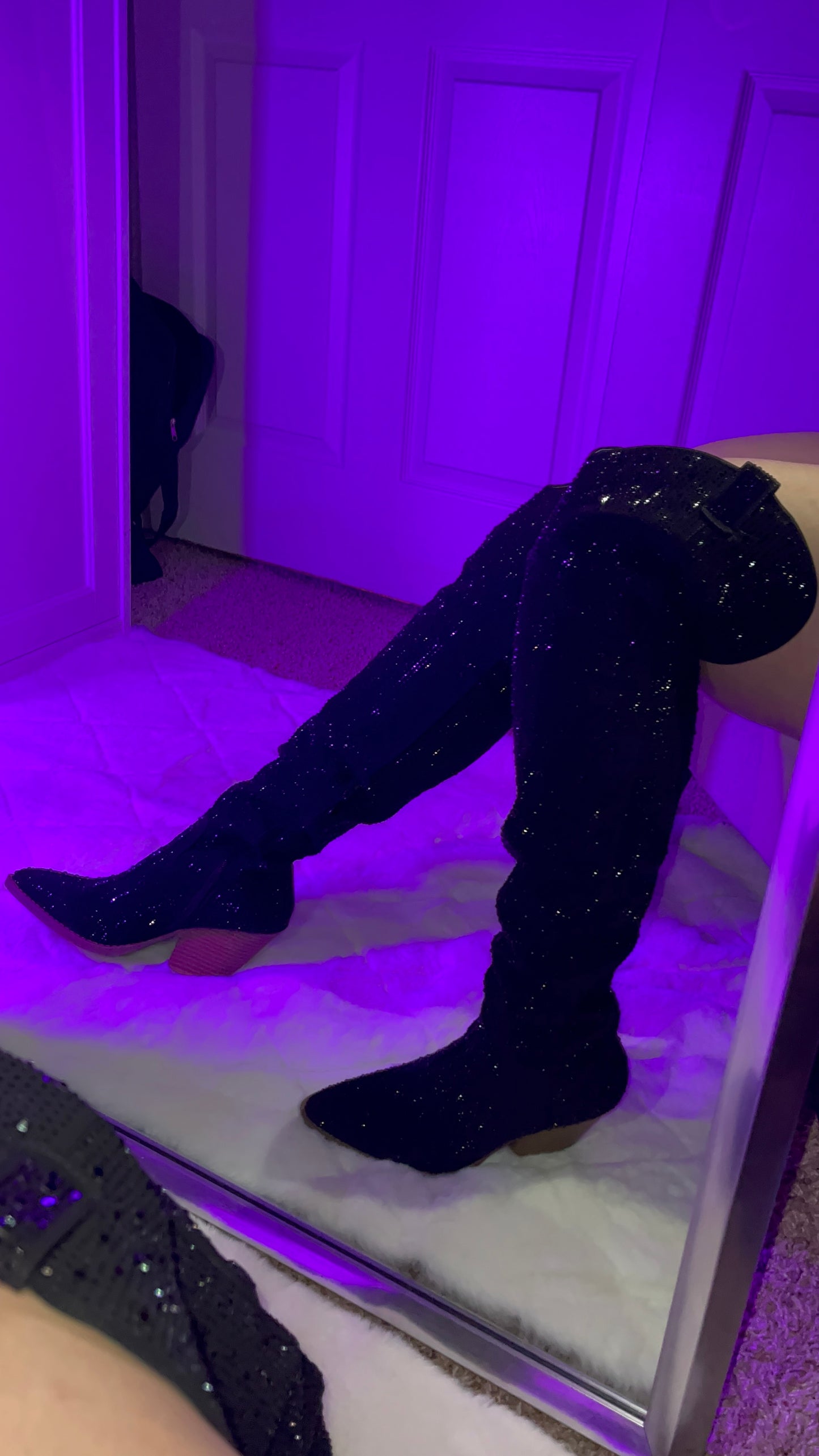 Anahi Over Knee Rhinestone Boots