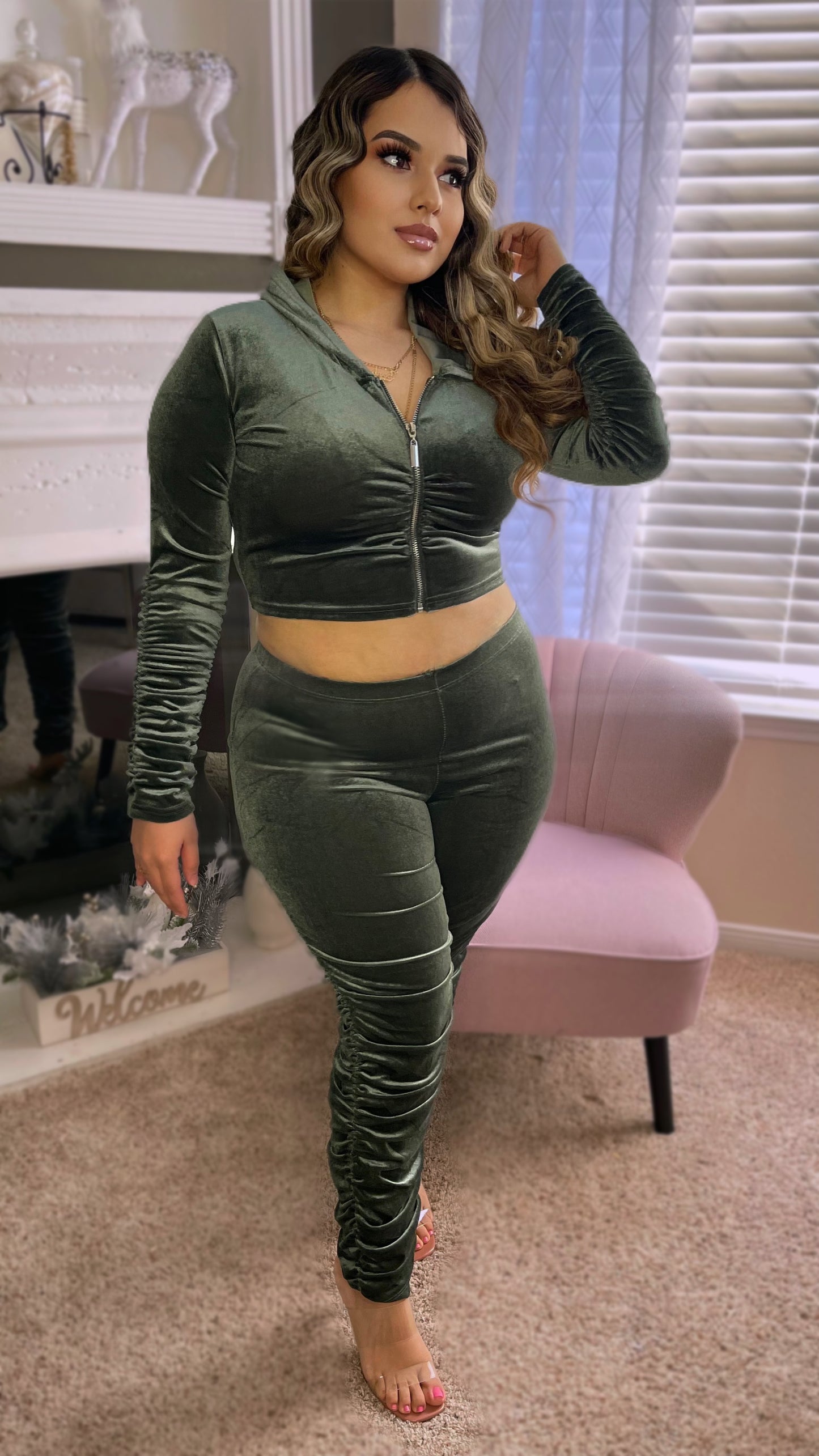 Velvet Vibes Ruched Set - 3 Colors Available