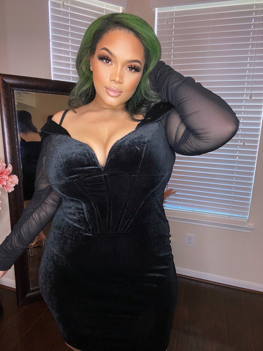 Penelope Velvet Corset Dress -Curvy