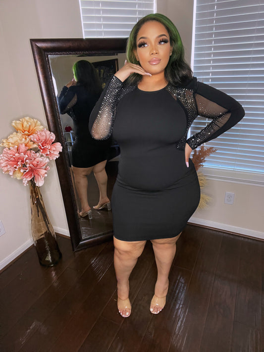 Angelina Rhinestone Dress - Plus Size